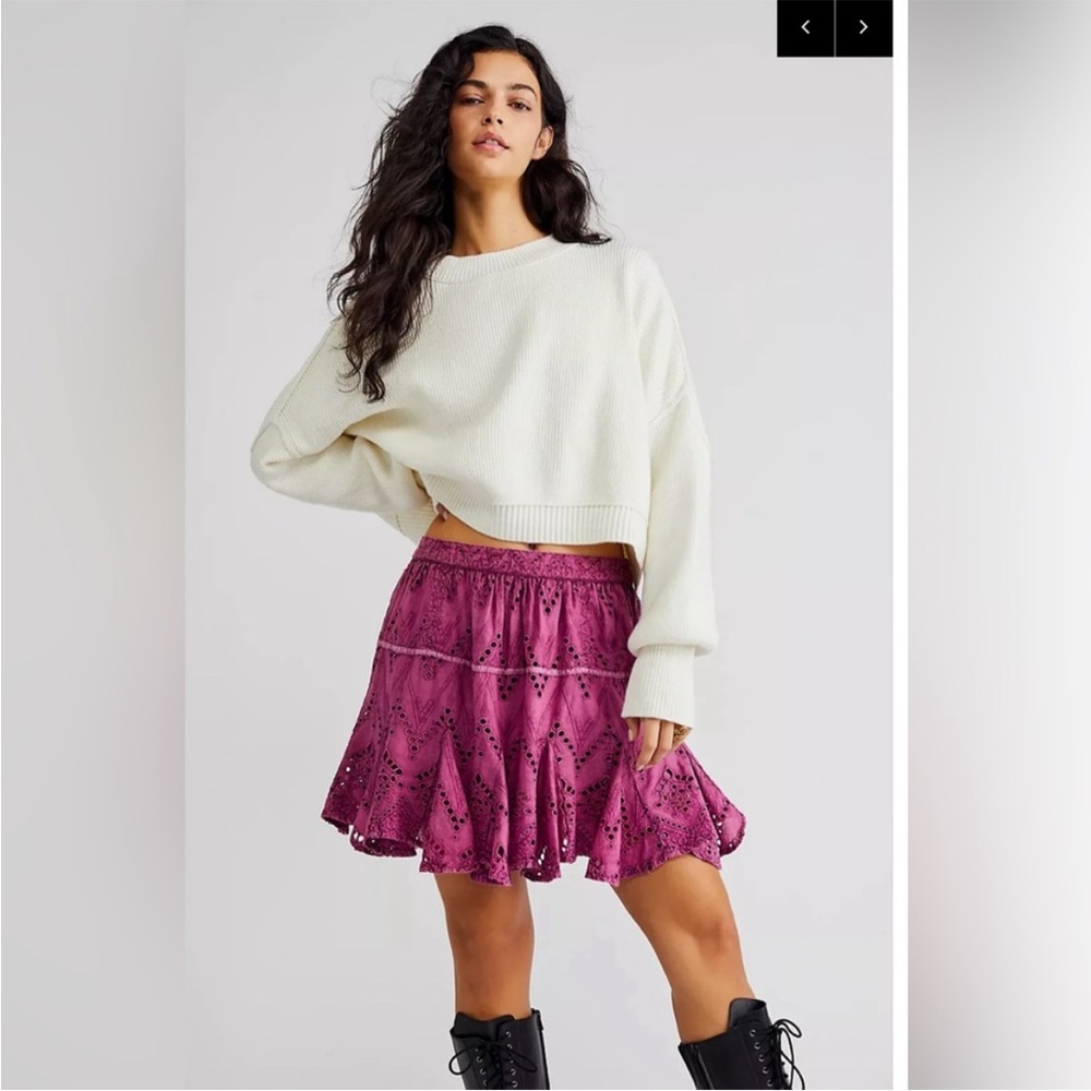 NWT! Free People Serenity Mini Skort - Dreamy Mulberry - Size L